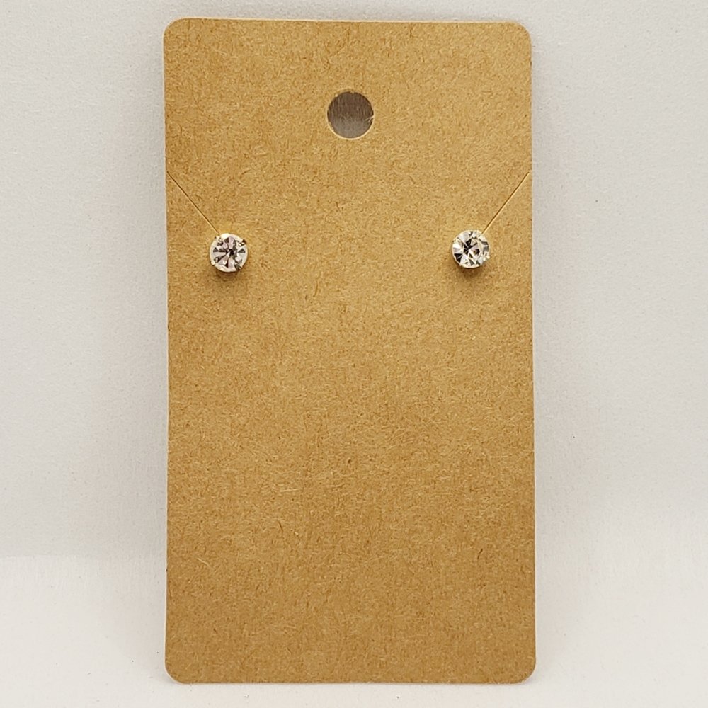 💎 6/$12 Jewel Stud Earrings | Silver/Clear